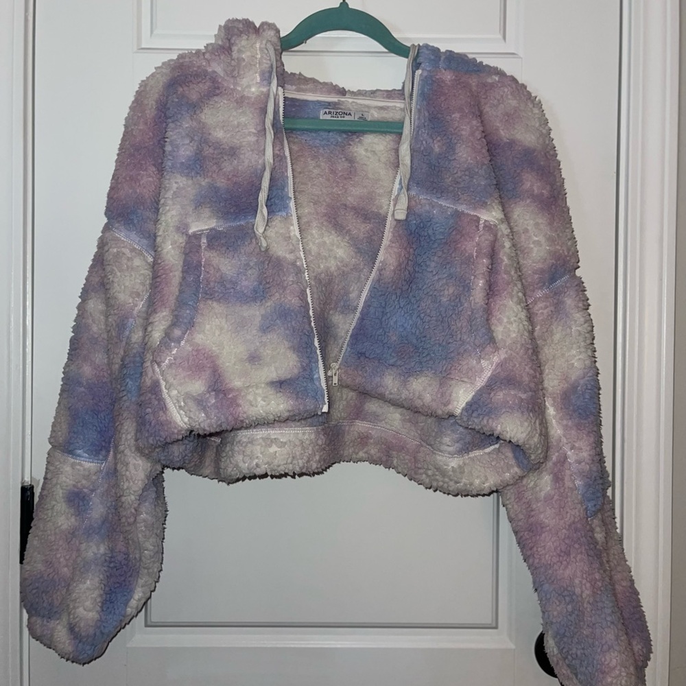 Pastel Tie-Dye Sherpa Hoodie and pant set